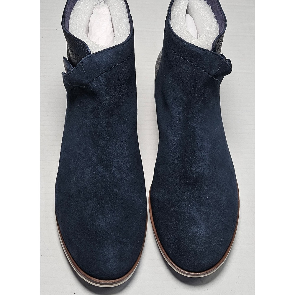 ED BY Ellen DeGeneres Zaina Lagoon Suede Ankle‎ Boots Pebbled Leather Womens 7M